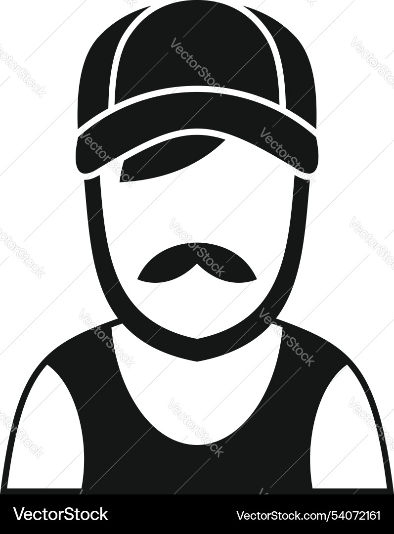 Man with mustache and cap showing confidence Man with mustache and cap showing confidence vector image