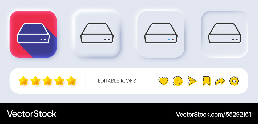 Mini pc line icon small computer device sign Mini pc line icon small computer device sign vector image