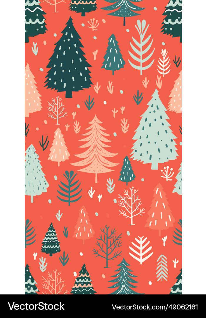 Minimal Christmas Tree Pattern Vector Image