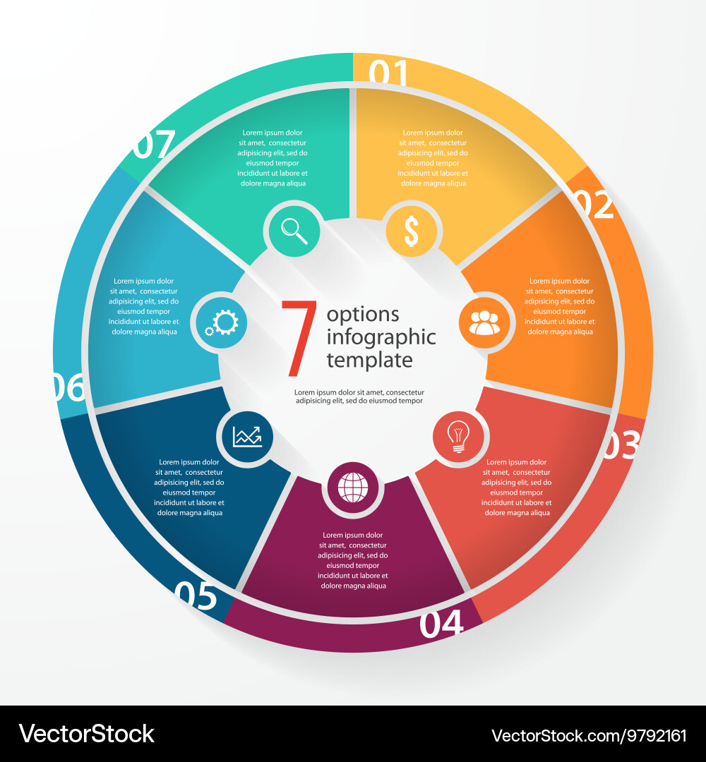 Pie chart circle infographic template Royalty Free Vector