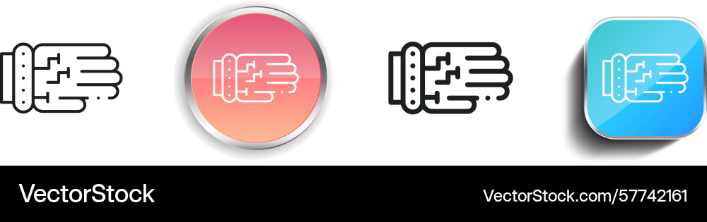 Prosthesis icon thin linear regular and button Prosthesis icon thin linear regular and button vector image