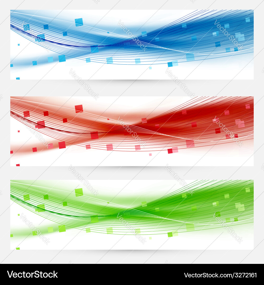 Set of swoosh speed wave abstract web headers vector image