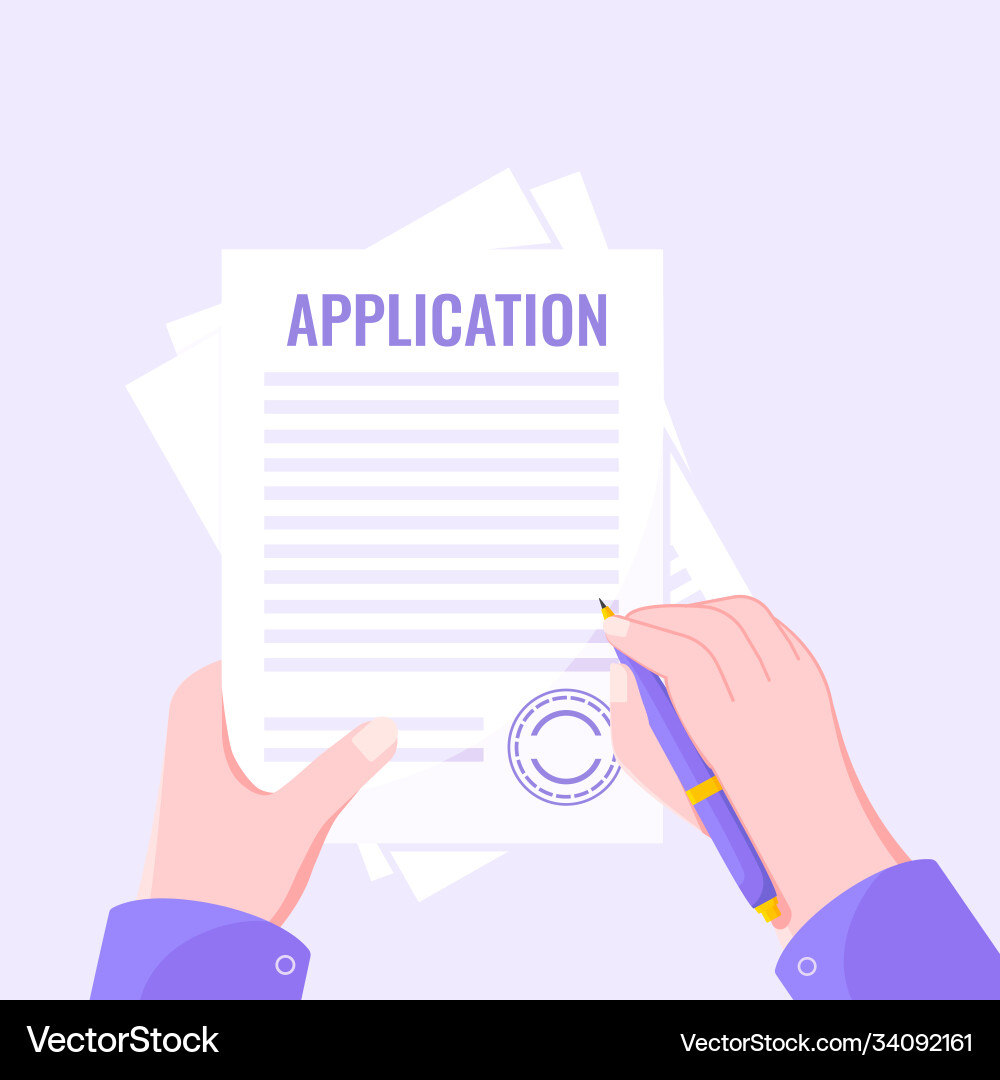 Submit application document form flat style design Submit application document form flat style design vector image