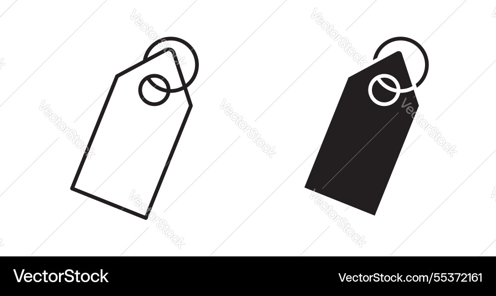 Tag icon set in thin line for web Vector Image