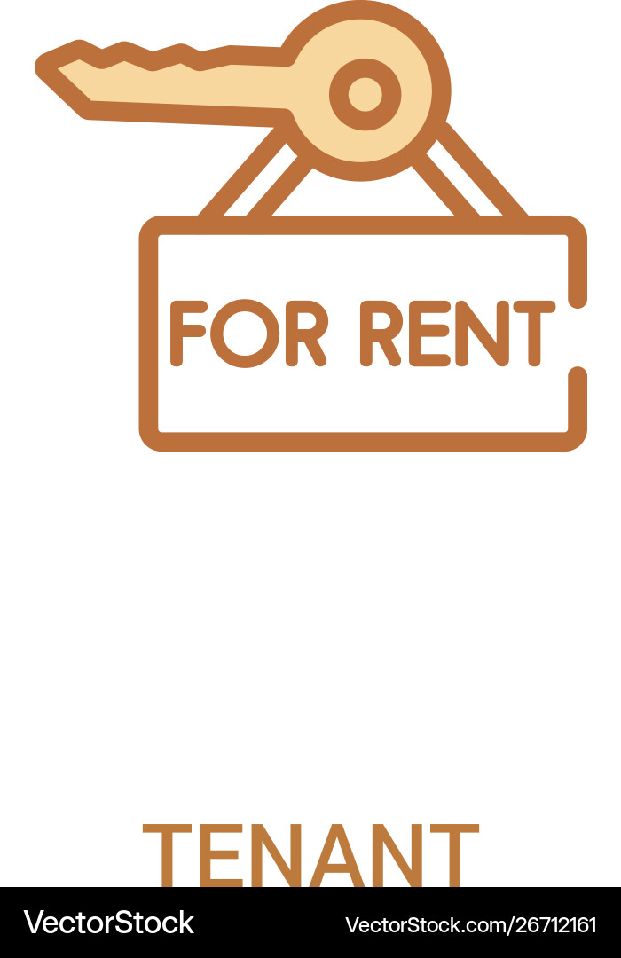 Tenant concept 2 colored icon simple line element Tenant concept 2 colored icon simple line element vector image
