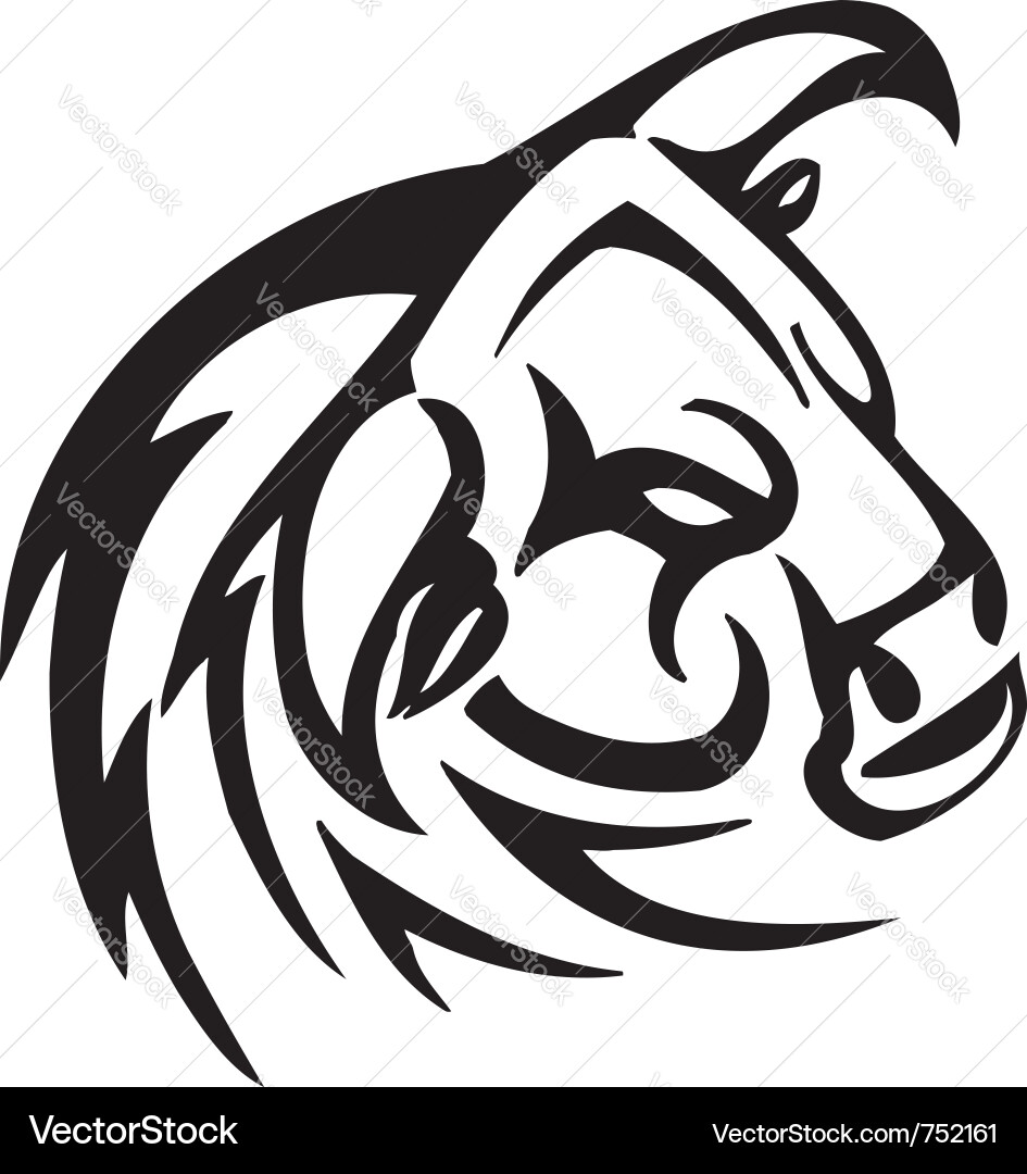 Tribal Bull Head - Strength & Power Vector Image