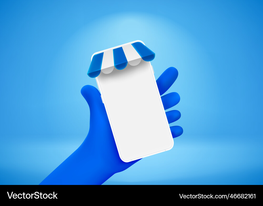 Using mobile application for purchasing 3d vector image