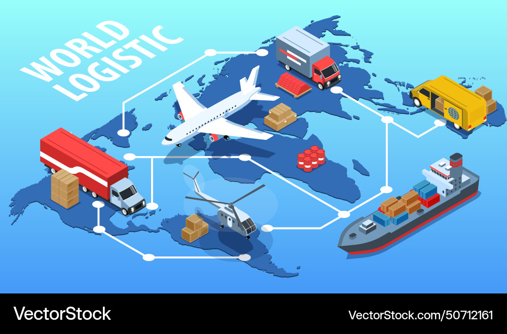 World logistic horizontal Royalty Free Vector Image