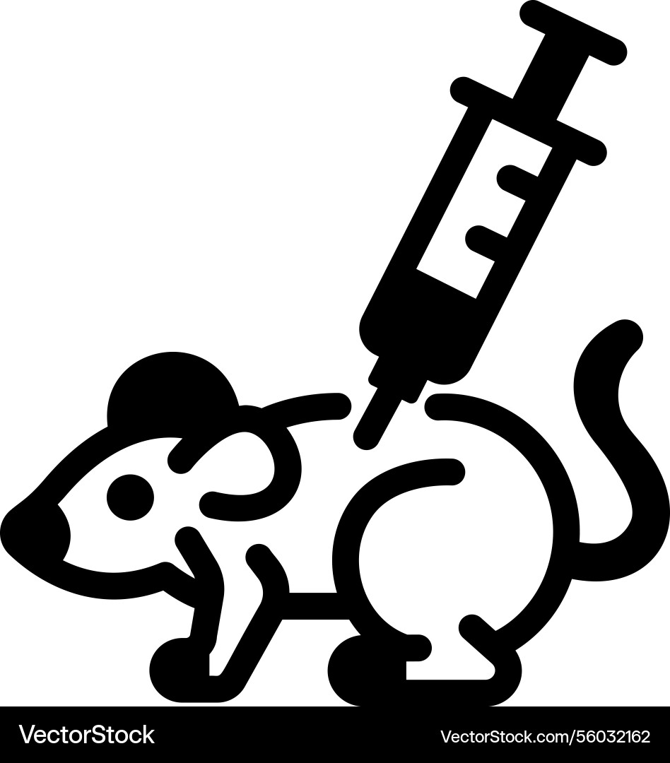 A line icon of rat testing science experiment Vector Image