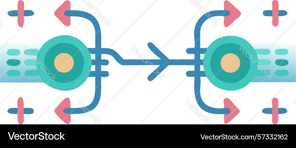 Abstract flow of particles and connections Vector Image