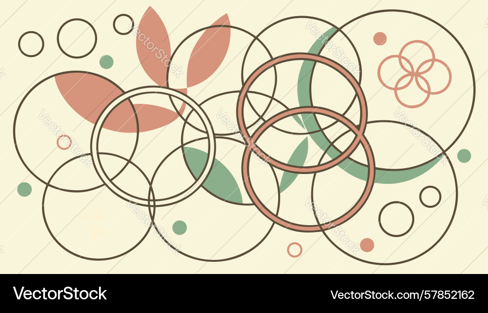 Abstract interlocking circles pattern design vector image