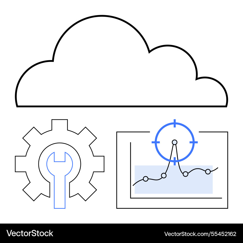 Cloud computing with data analytics and technical Cloud computing with data analytics and technical vector image