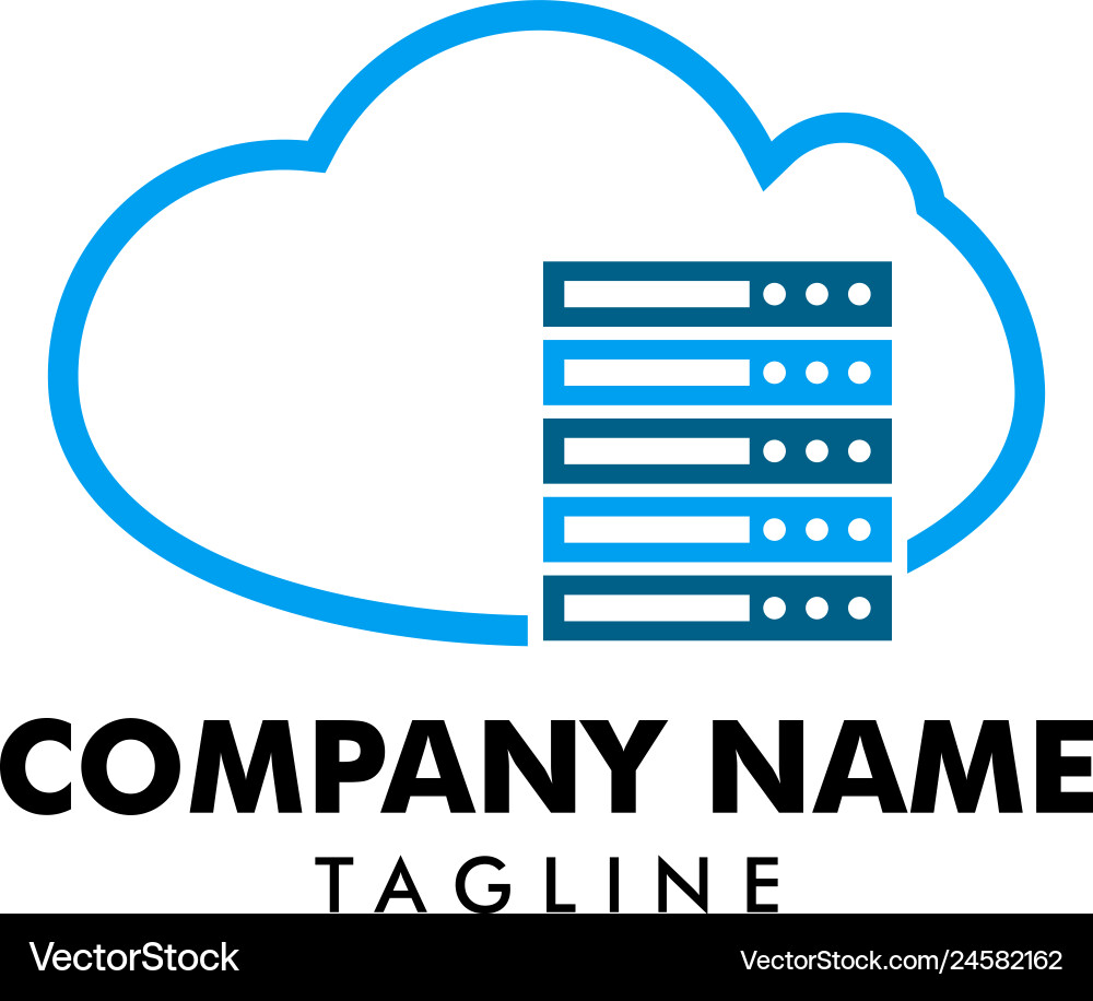 Cloud server computer logo design template Vector Image