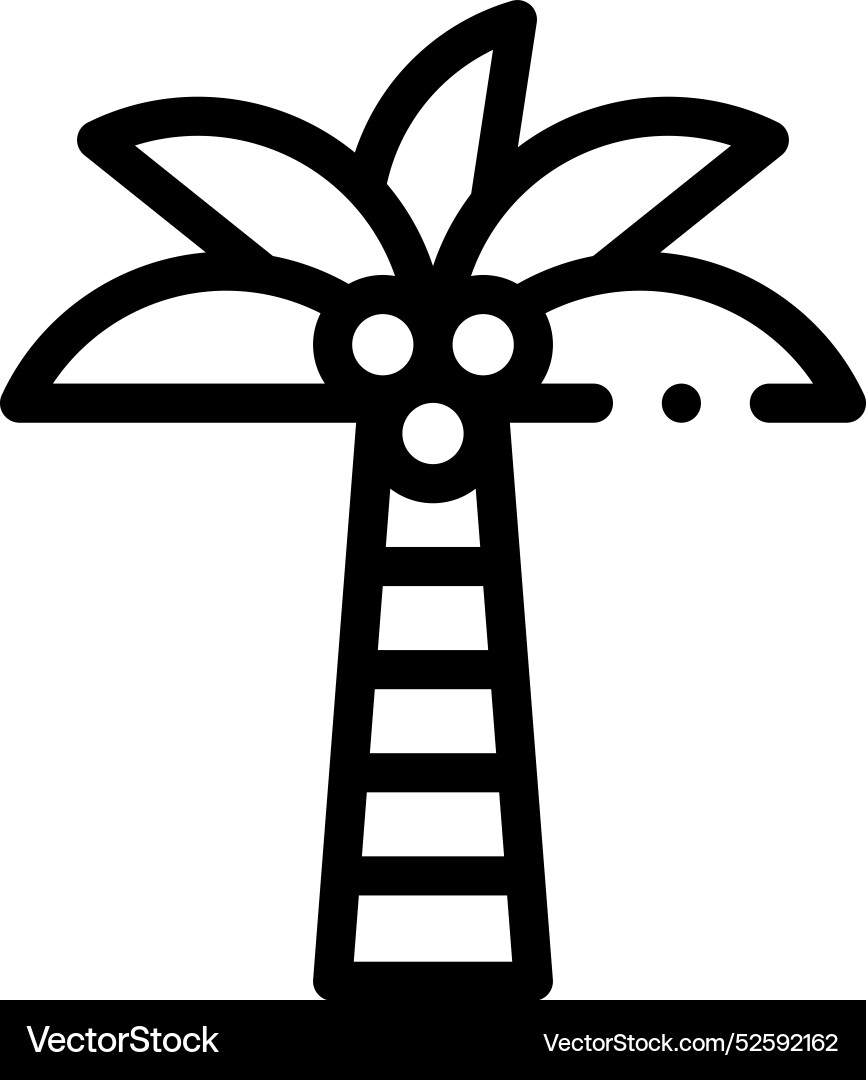 Coconut tree icon thin linear style design Coconut tree icon thin linear style design vector image