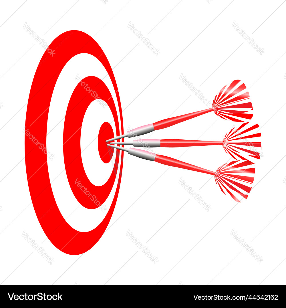 Dartboard with Three Red Darts vector image