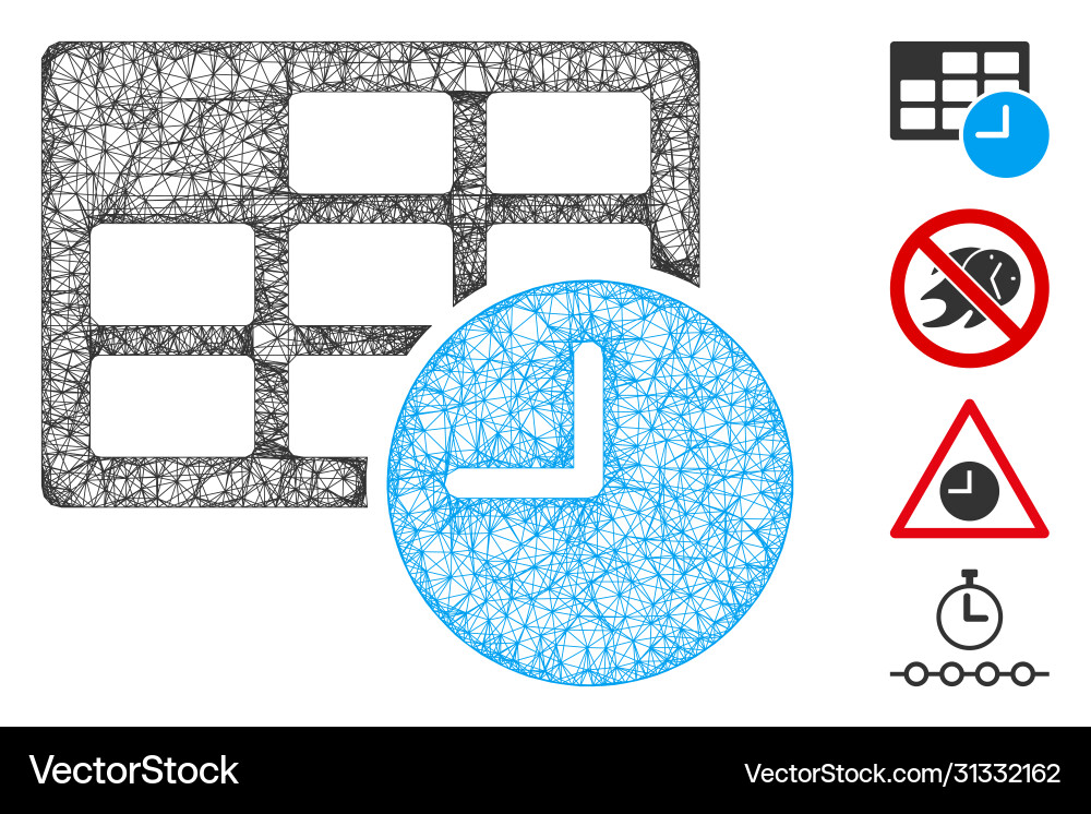 Date and time web mesh Date and time web mesh Vector Image