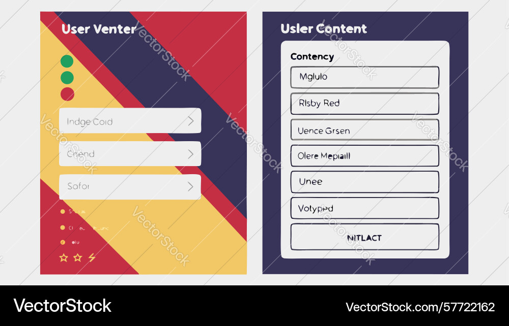 Digital user profile and order content ui design vector image