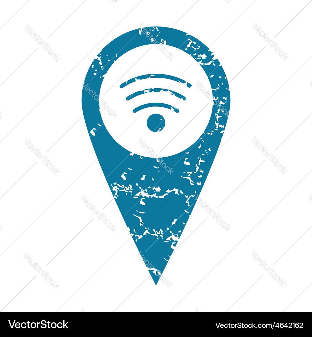 Grunge wi-fi pointer icon Vector Image