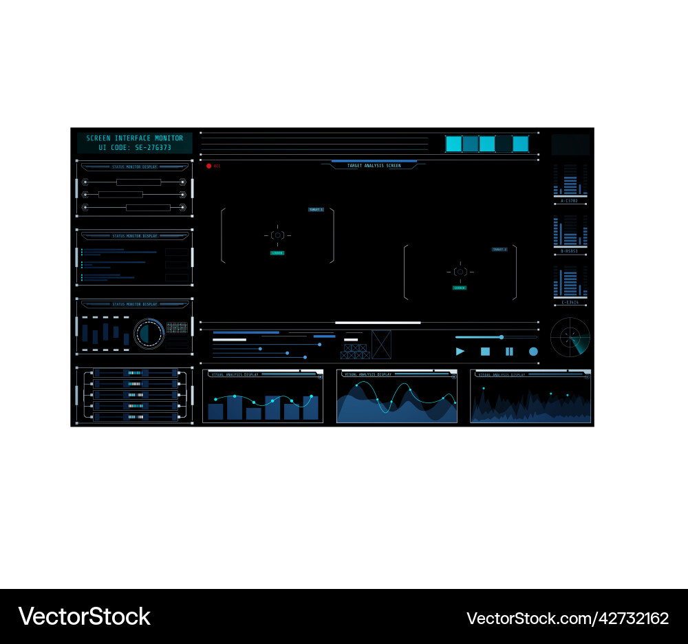 Hud virtual hologram ui screen interface element Hud virtual hologram ui screen interface element vector image