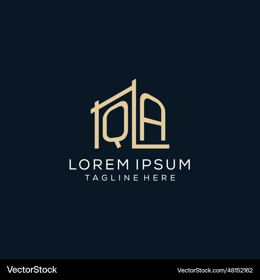 Initial qa logo clean and modern architectural Vector Image