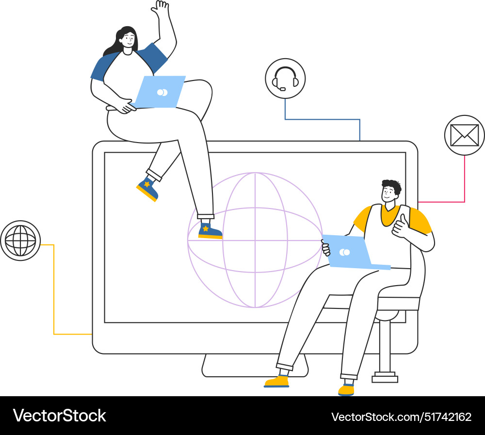 Intranet internet network connection technology Intranet internet network connection technology vector image