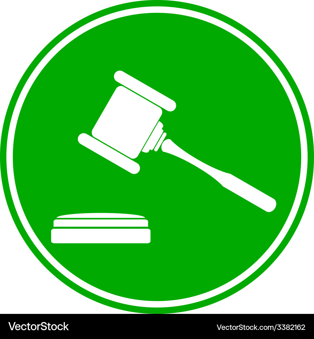 Judge gavel button vector image