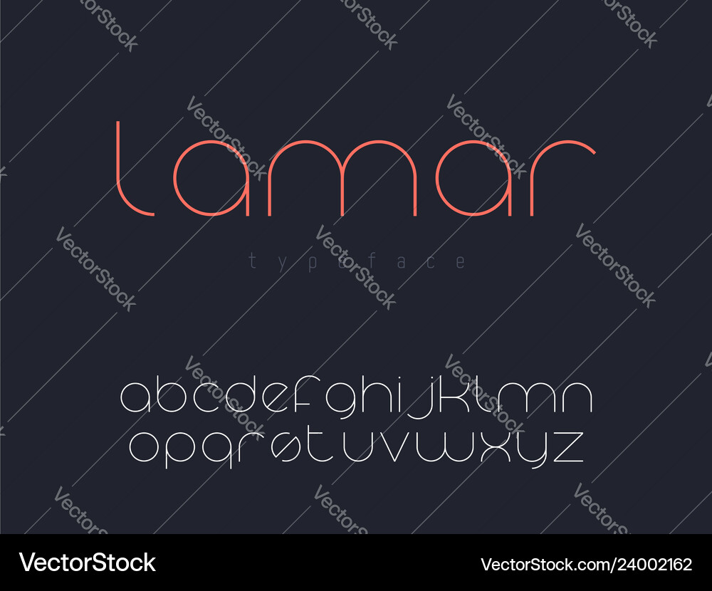 Latin lowercase alphabet thin line font vector image