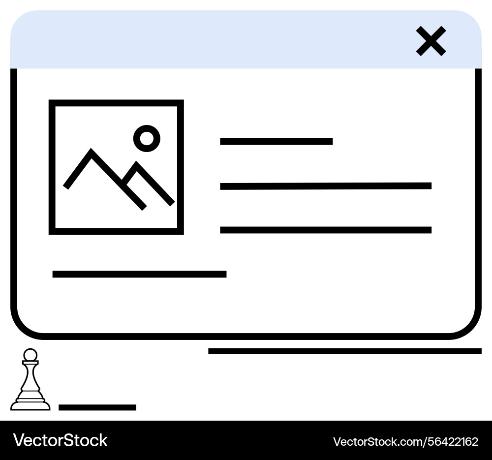 Minimalist web page layout with image placeholder Minimalist web page layout with image placeholder vector image