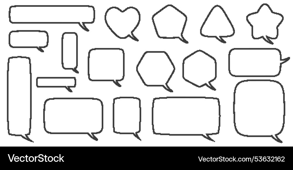 Pixel speech bubbles for game design and chart Pixel speech bubbles for game design and chart vector image