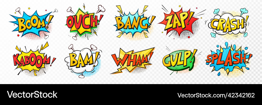 Pop Art Comic Nachricht Sprechblasen Spaß Wolke Pop Art Comic Nachricht Sprechblasen Spaß Wolke vektorbild
