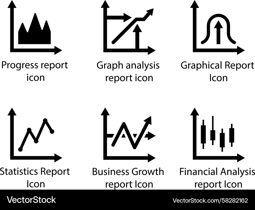 Progress Report Chart Analysis Vector Image