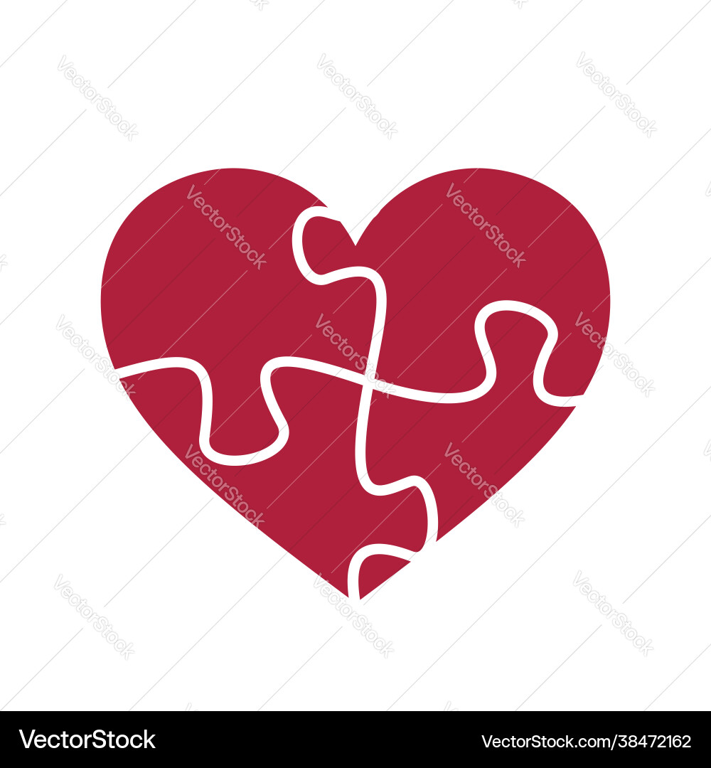 Puzzle Herzform Stücke Valentinstag Puzzle Herzform Stücke Valentinstag vektorbild