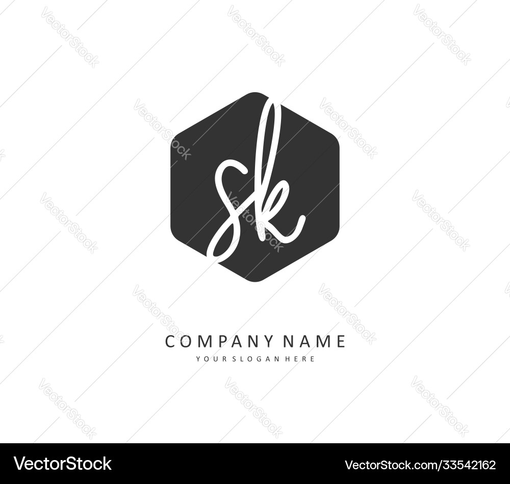 S k sk Erstschreiben Handschrift und Unterschrift S k sk Erstschreiben Handschrift und Unterschrift vektorbild