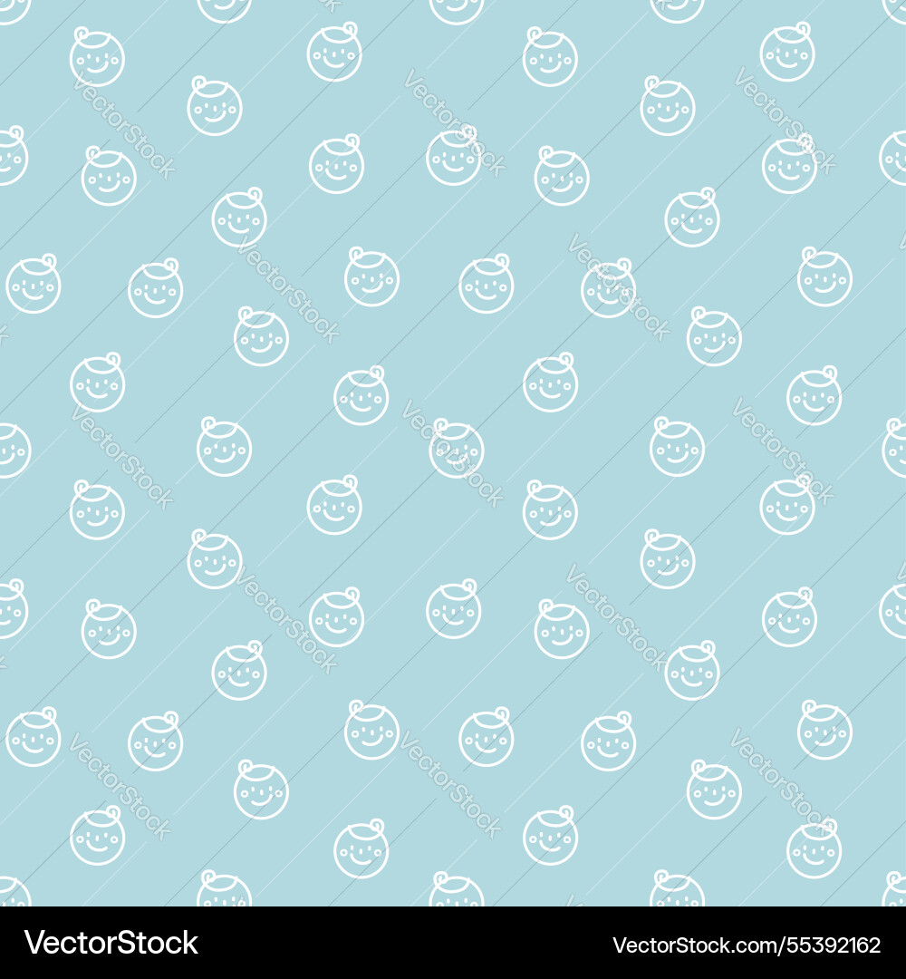 Seamless minimal smile line art repeat pattern vector image