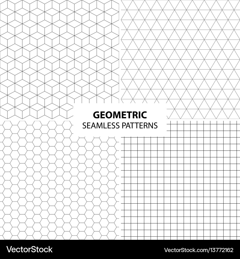 Set of simple geometric patterns - seamless Vector Image