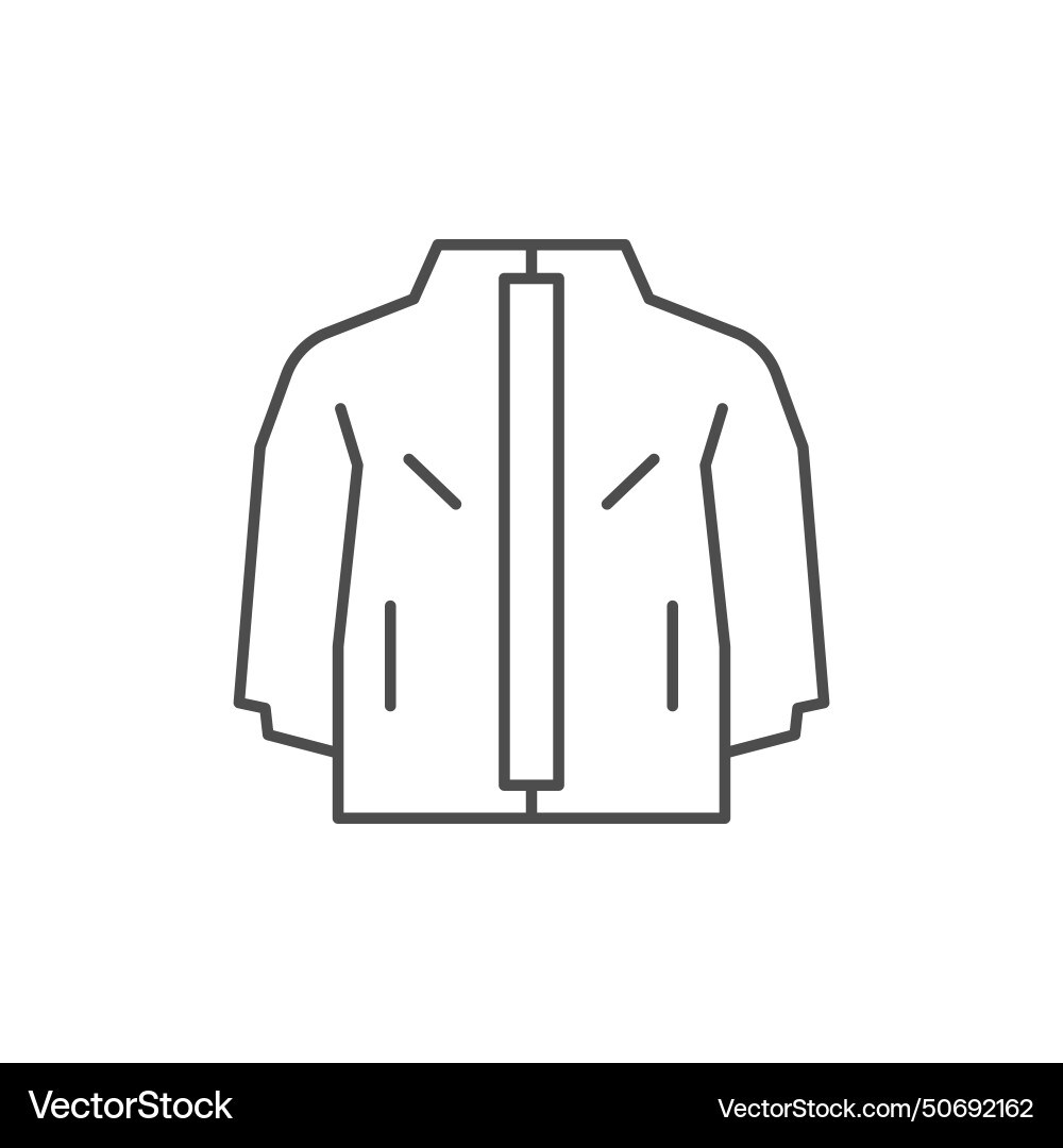Skier jacket line outline icon Skier jacket line outline icon vector image