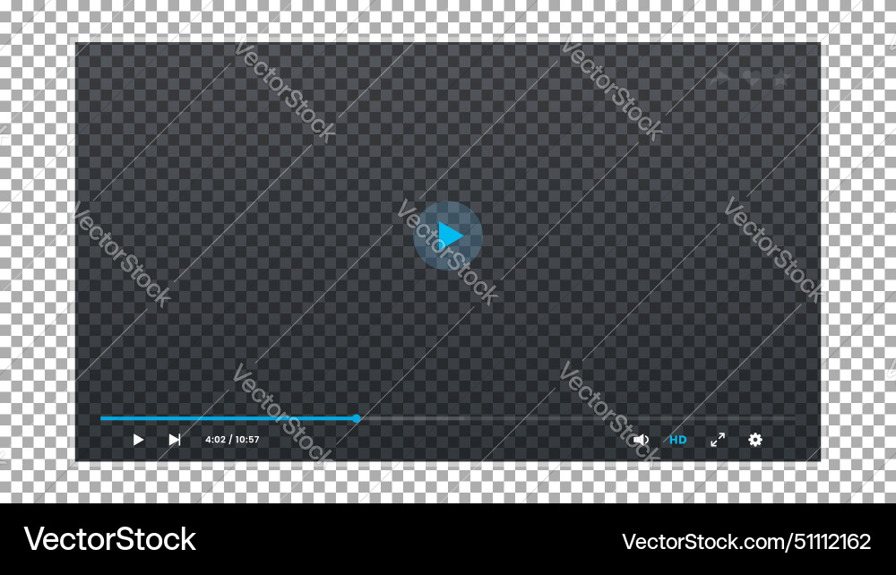 Video player transparent interface display Vector Image