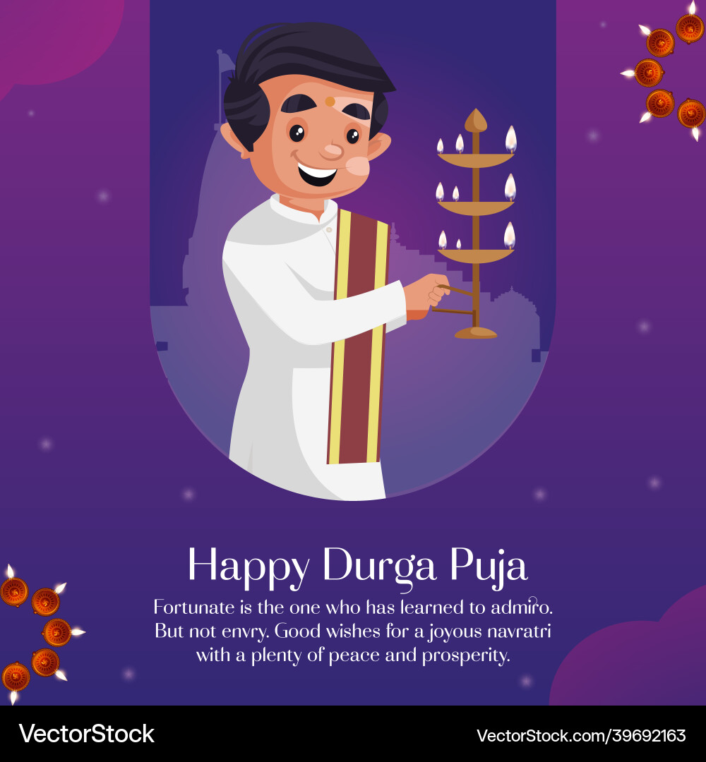 Banner design of happy durga puja Banner design of happy durga puja vector image