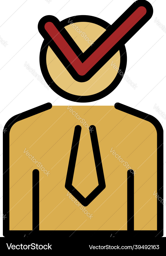 Check man lecture icon color outline Check man lecture icon color outline vector image