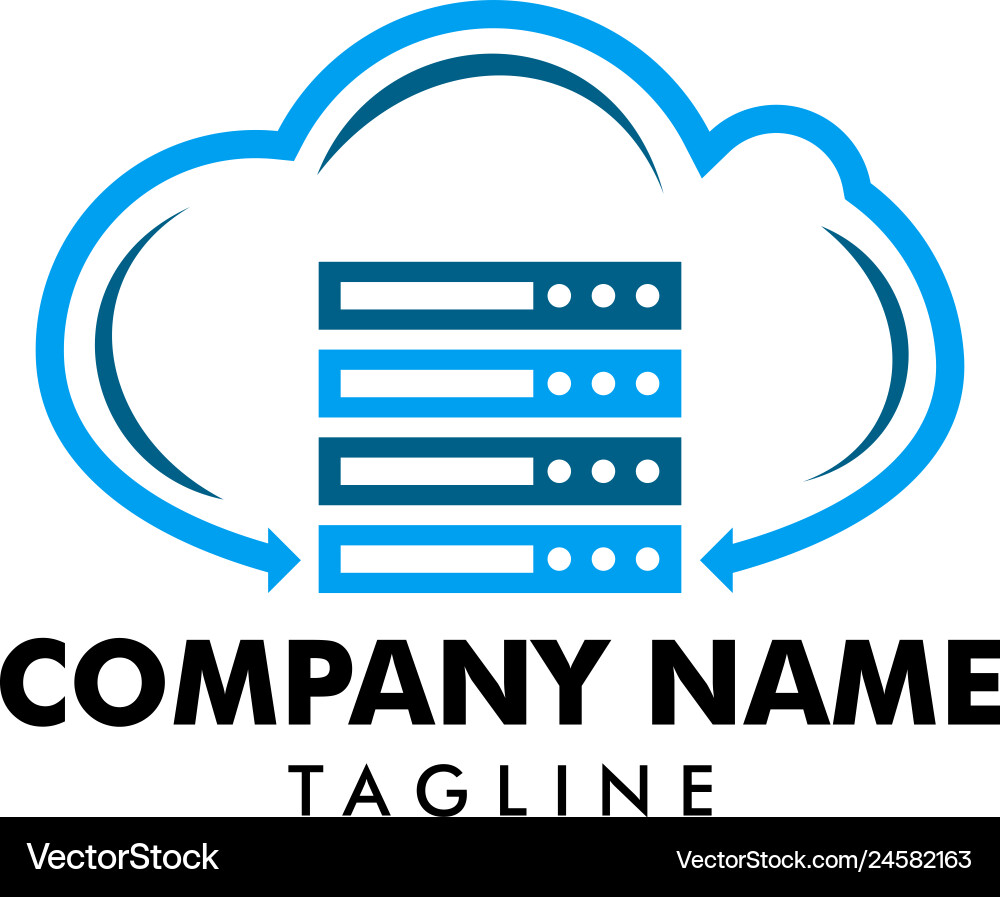 Cloud server computer logo design template Vector Image