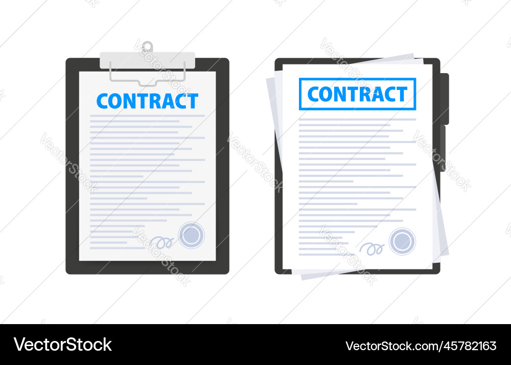 Contract document form sign Contract document form sign vector image