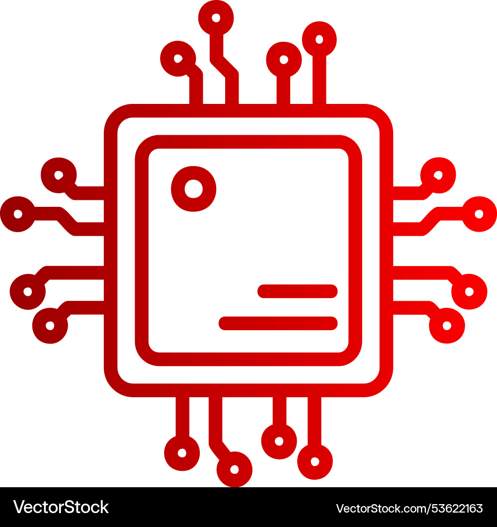 Cpu line gradient icon Vector Image