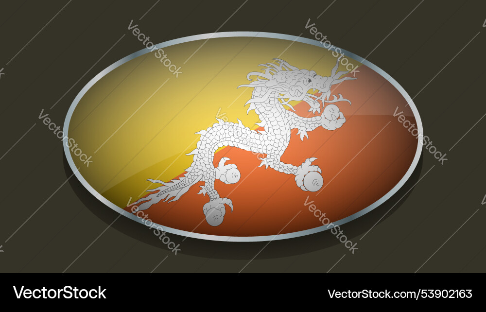Eclipse shape of bhutan flag with original color Vector Image