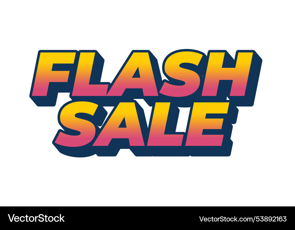 Flash sale text effect in 3d style with calm Vector Image