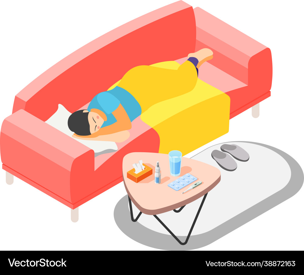 Flu isometric icon Flu isometric icon vector image