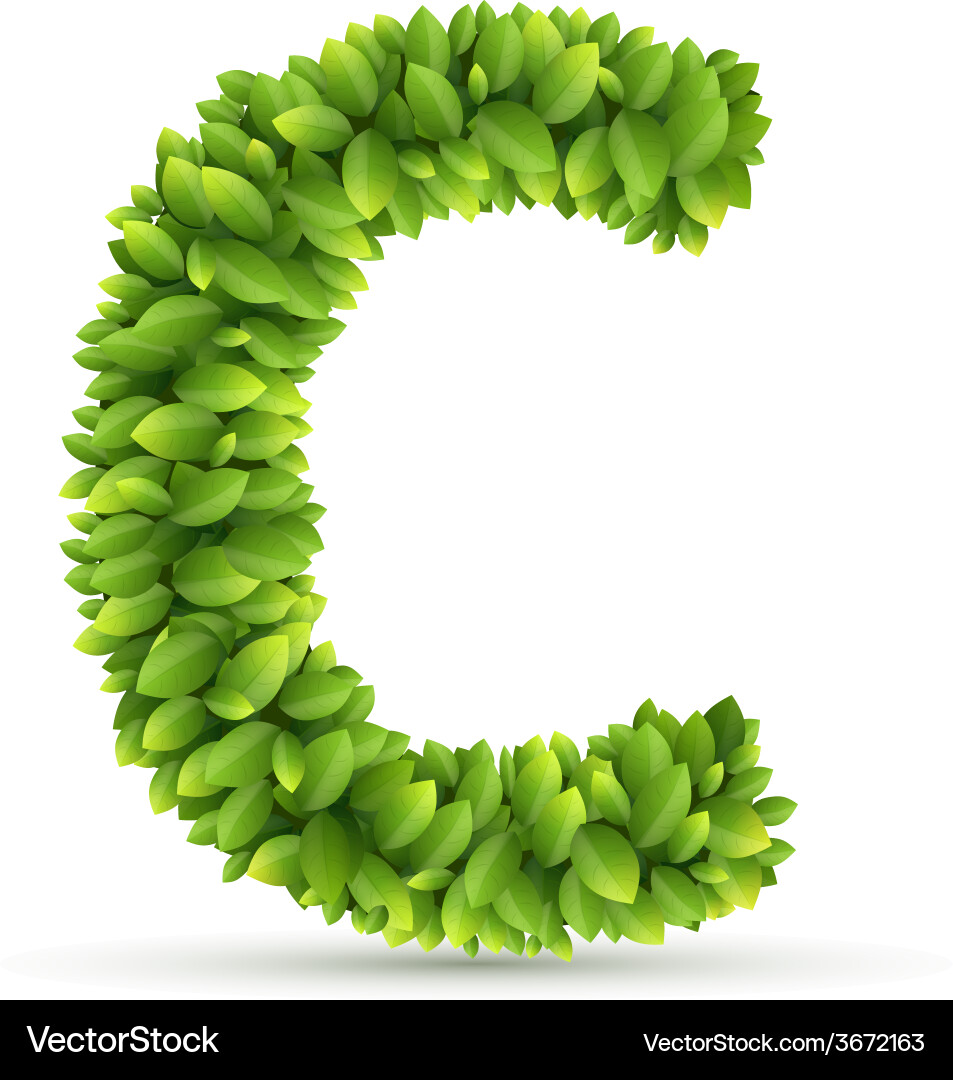 Green Leaf Letter C Royalty Free Vector Image - VectorStock