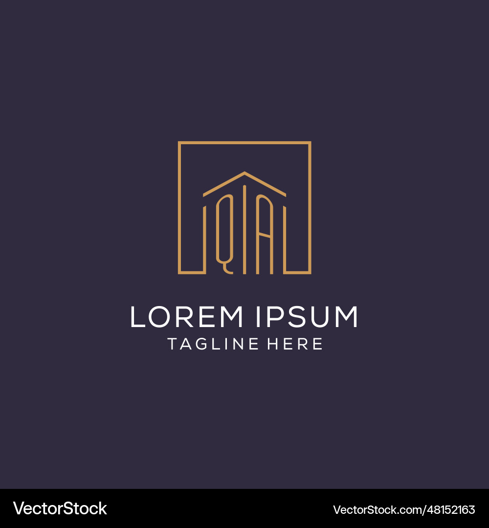 Initial qa logo with square lines luxury Vector Image