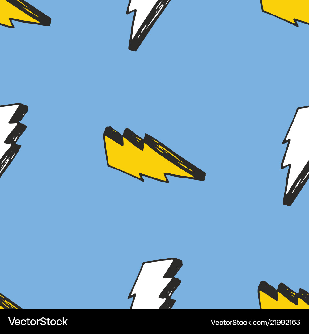 Lightning seamless pattern hand drawn sketched Lightning seamless pattern hand drawn sketched vector image