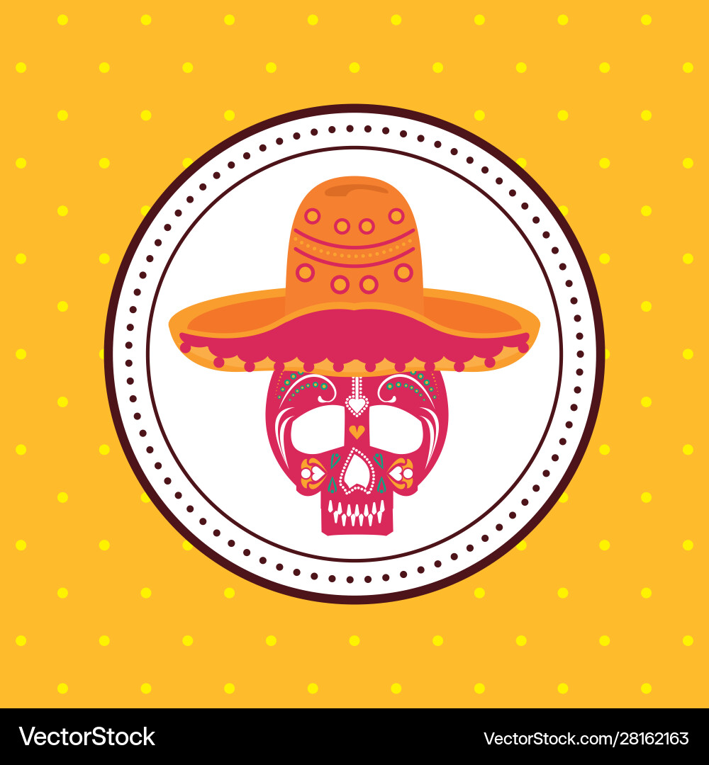 Mexikanische Kulturhut mit Totenkopf Mexikanische Kulturhut mit Totenkopf vektorbild