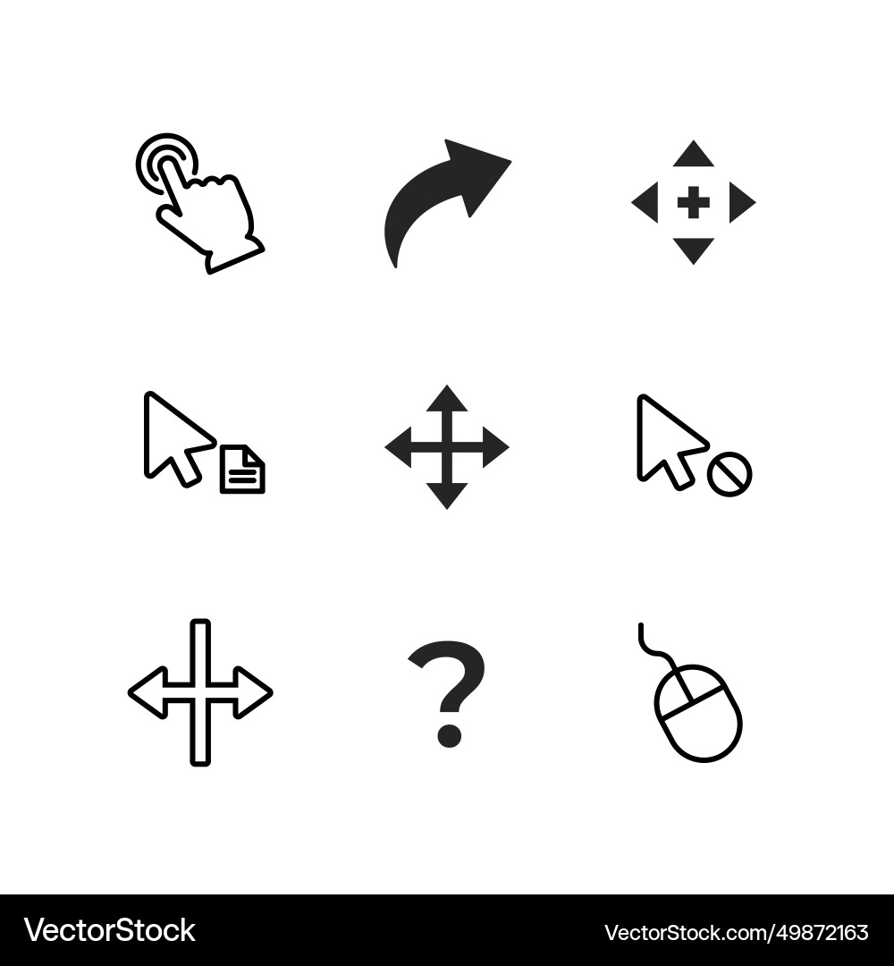 Mouse cursor element set isolated on white Mouse cursor element set isolated on white vector image